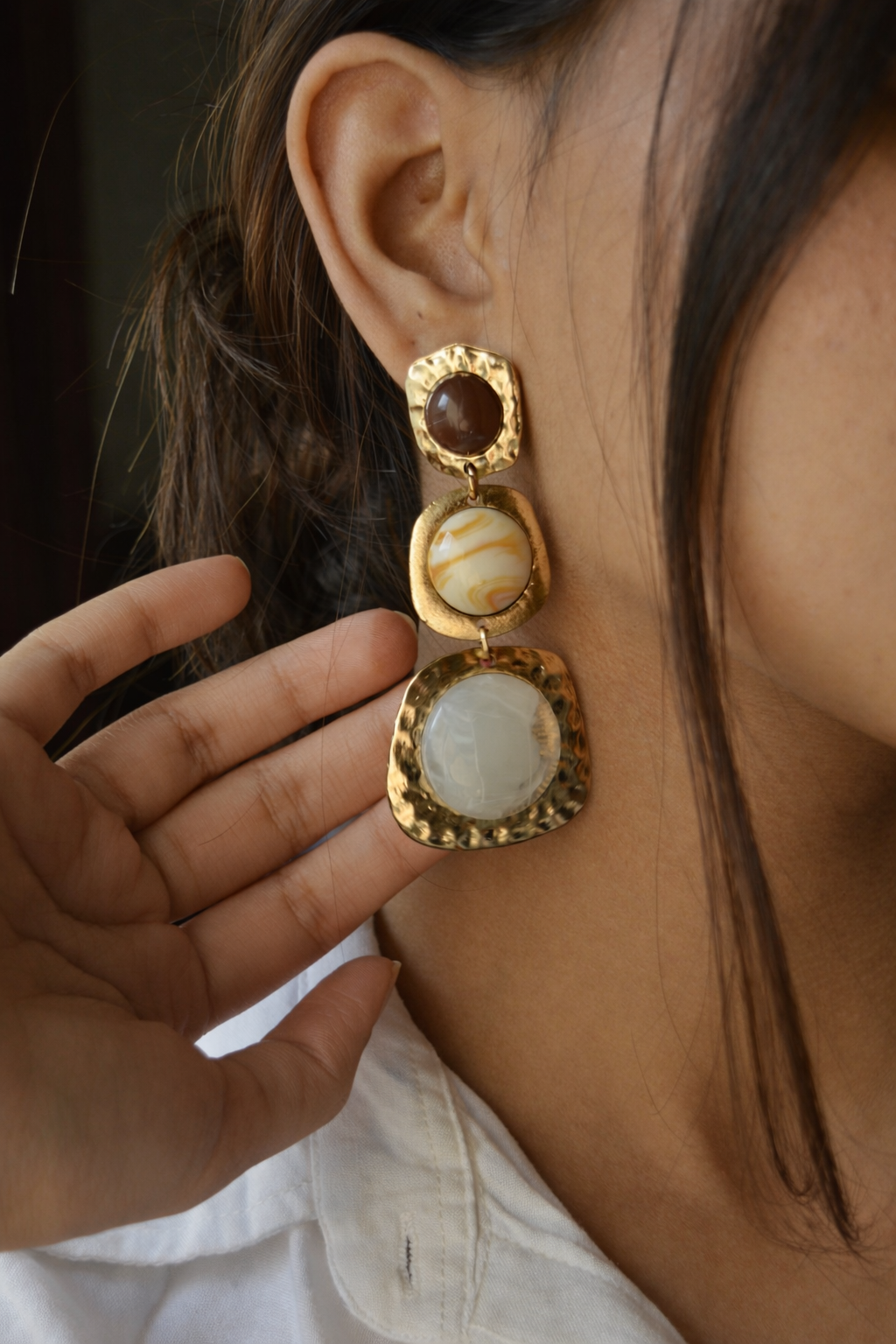 Multi stone earring